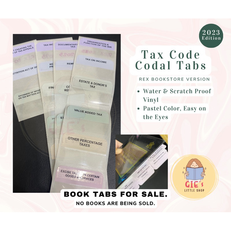 Tax Code Codal Tabs Labels 2023 REX Tabs Law School Stickers | Shopee ...