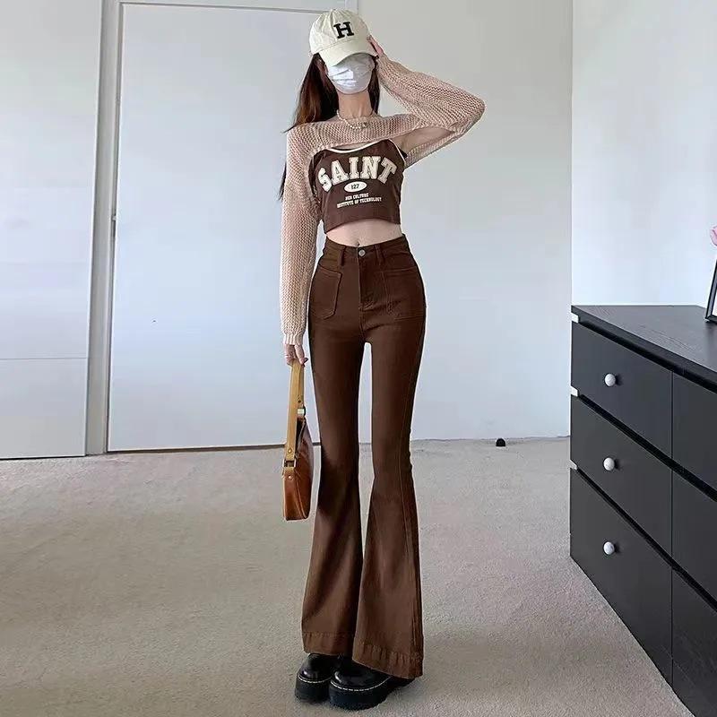 High waist pants Flared pants fashion quality Stretchable Pants For ...