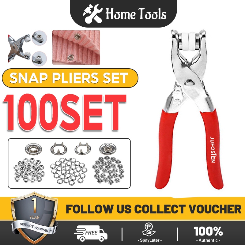 Plier Tool 100 Set Snap Pliers Set Automatic Grommet Eyelet Pliers Five