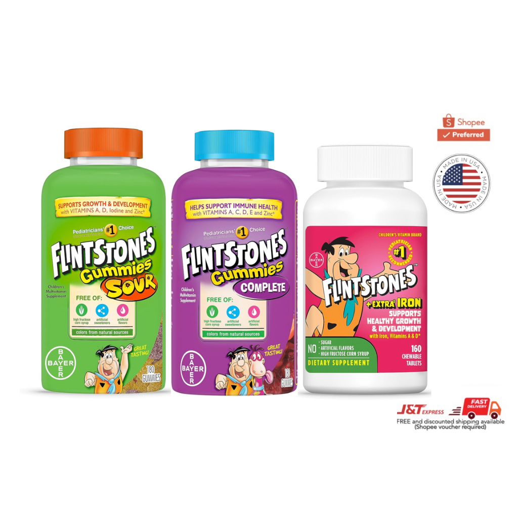 Flintstones Multivitamins, Gummies Complete Chewables + Extra Iron