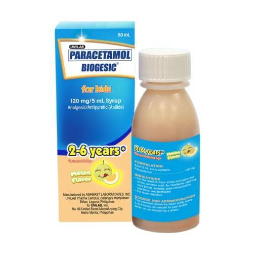 BIOGESIC For Kids Paracetamol Syrup 2 to 6 Years Old Melon Flavor 60ml