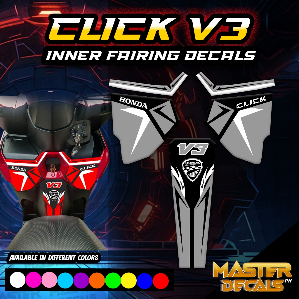 Honda Click V3 Inner Fairing Sticker Decals Printed Laminated ...