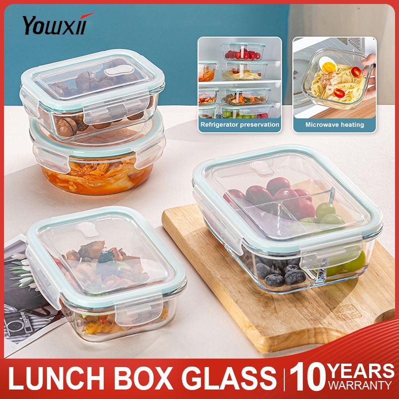 Yowxii Borosilicate Glass Bento Lunch Box Can Be Microwave Heated And ...