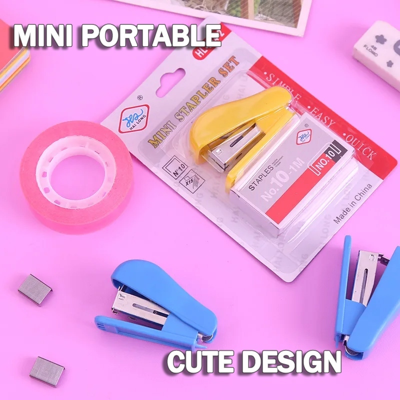 Mini Cute Stapler Small Portable Staplers Various Color Children School ...