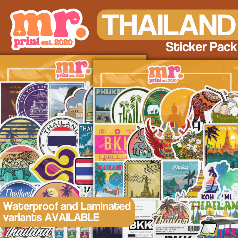 50 PCS| THAILAND STICKERS BANGKOK TRAVEL WATERPROOF LAPTOP LUGGAE ...