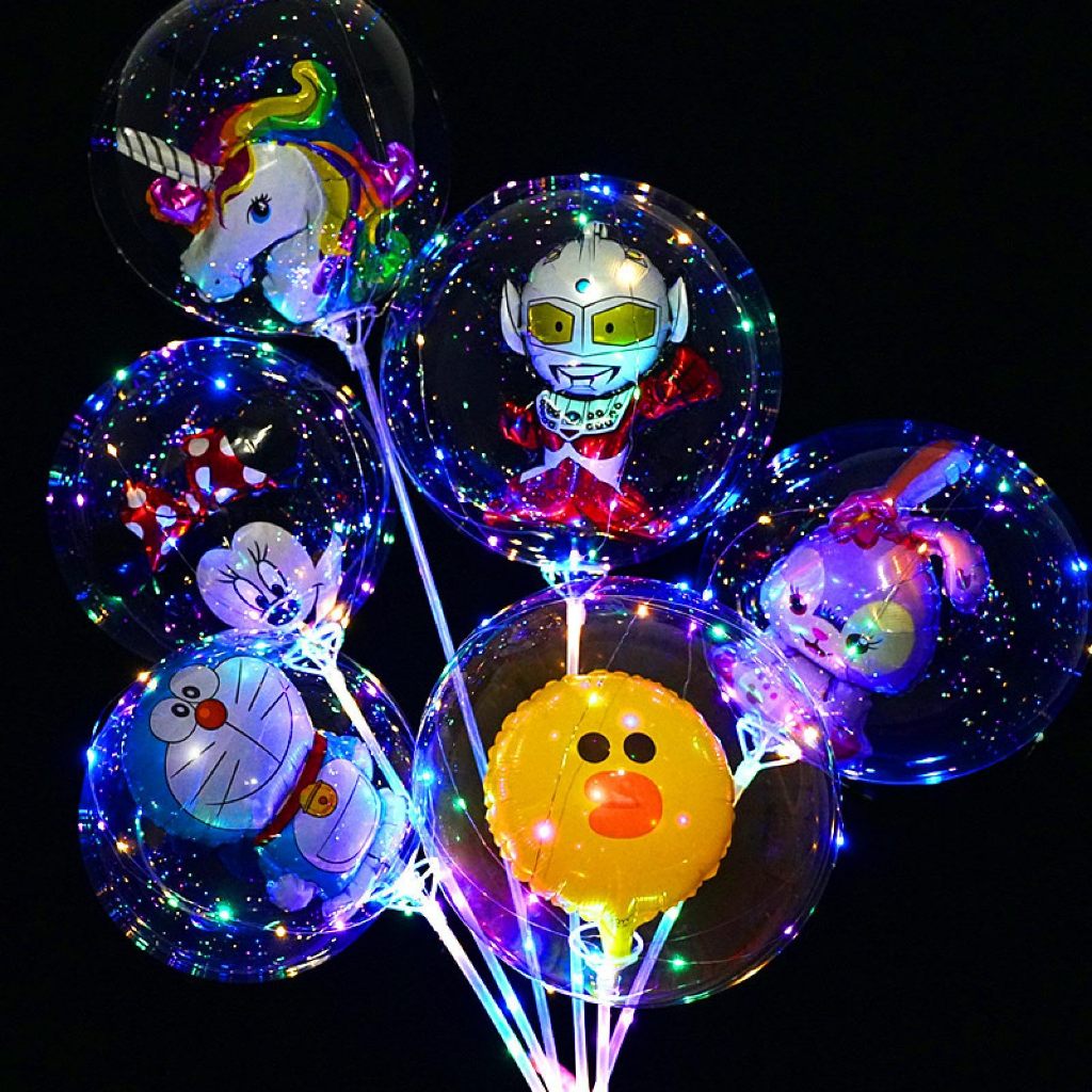 LED Glowing BoBo Balloon Colorful String Lights Clear Balloon Party ...