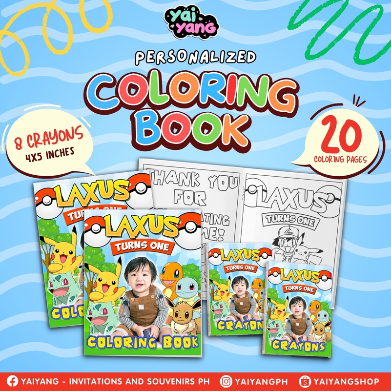PERSONALIZED COLORING BOOK WITH 8PCS CRAYONS 4X5 SMALL SIZE | Shopee ...