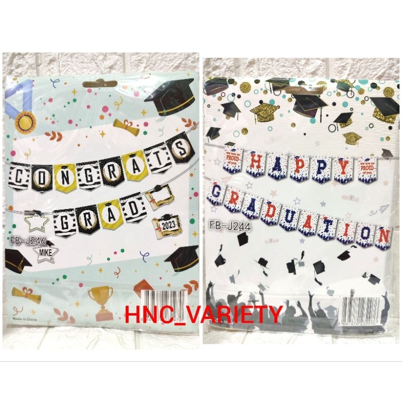 PARTY with HAPPY NOTES - HAPPY GRADUATION / CONGRATS GRAD BANNER ...
