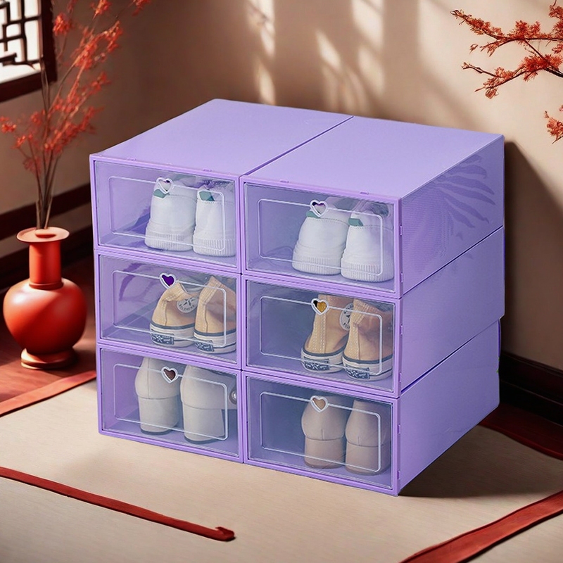 Large size Shoe Box Foldable Drawer plastics Organizer Candy Color ...