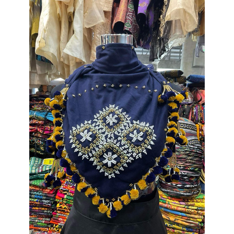 TANGKULO SCARF / Beaded Necklace / Handweave Yakan / Davao Traditional