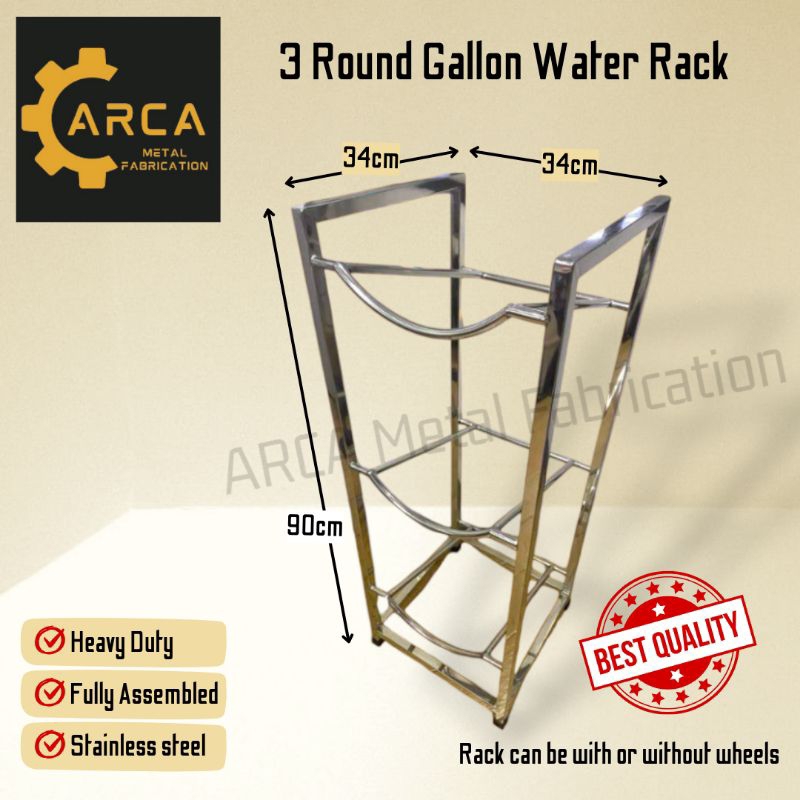 stainless water rack 3Layer round gallon fully finished | Shopee ...