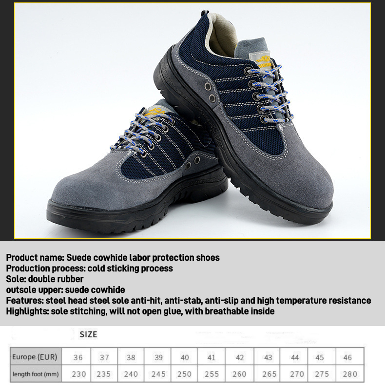 With shoebox Safety Shoes Steels Toe+Bottom Work Protective Safety Man