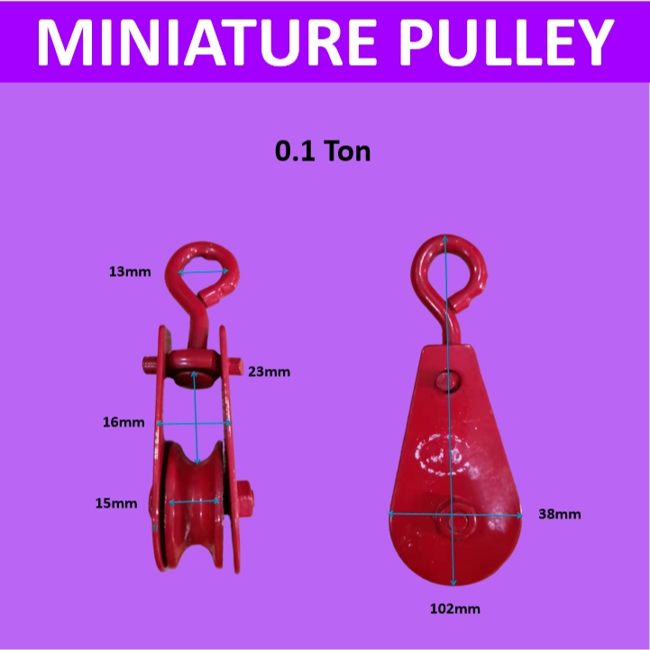 Mago 0.5T Pulley Block Single Wheel Mini Pulley Wire Rope Pulley Hang ...