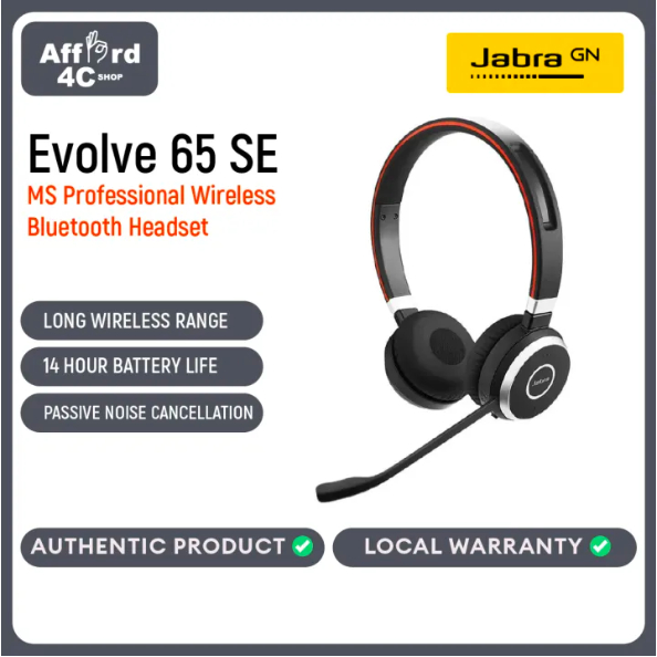 Jabra Evolve 65 MS Stereo - Wireless Headset with Link 370 Bluetooth ...