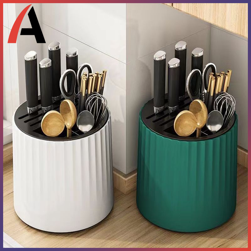 360° Knife Holder Kitchen Multifunctional Storage Rack Tool Knife Block ...