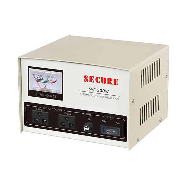 SECURE SERVO 500W AVR SVC-500VA W/ METER (2 OUTLET 220V/ 1 OUTLET 110V ...