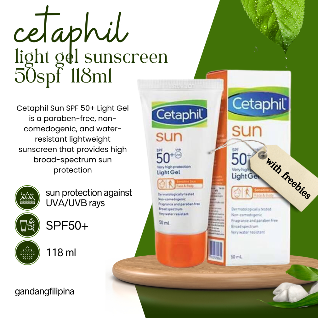 Cetaphil Sunblock SPF 50+ Light Gel (Face & Body) 118ml/sunscreen ...