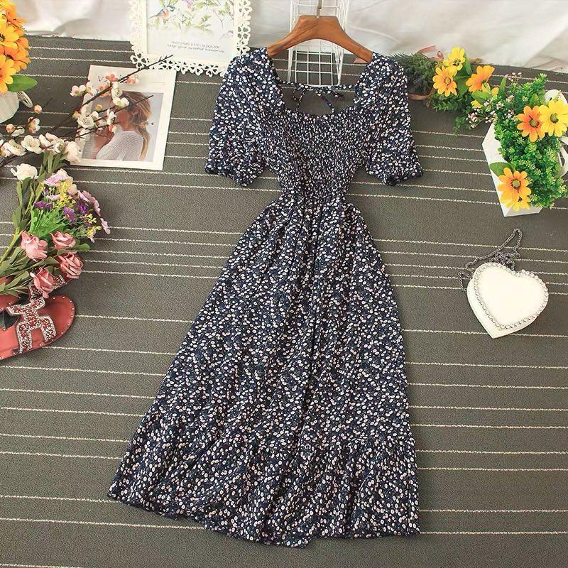 Bangkok Summer's Day Lattice Outfit Sleeveless Floral Midi Dresses Fashion  Intramural Apparel | Shopee Philippines