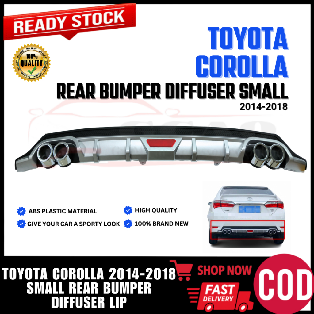 GCAO - TOYOTA COROLLA Car Rear Bumper Diffusers Lip Spoiler Body Kits ...
