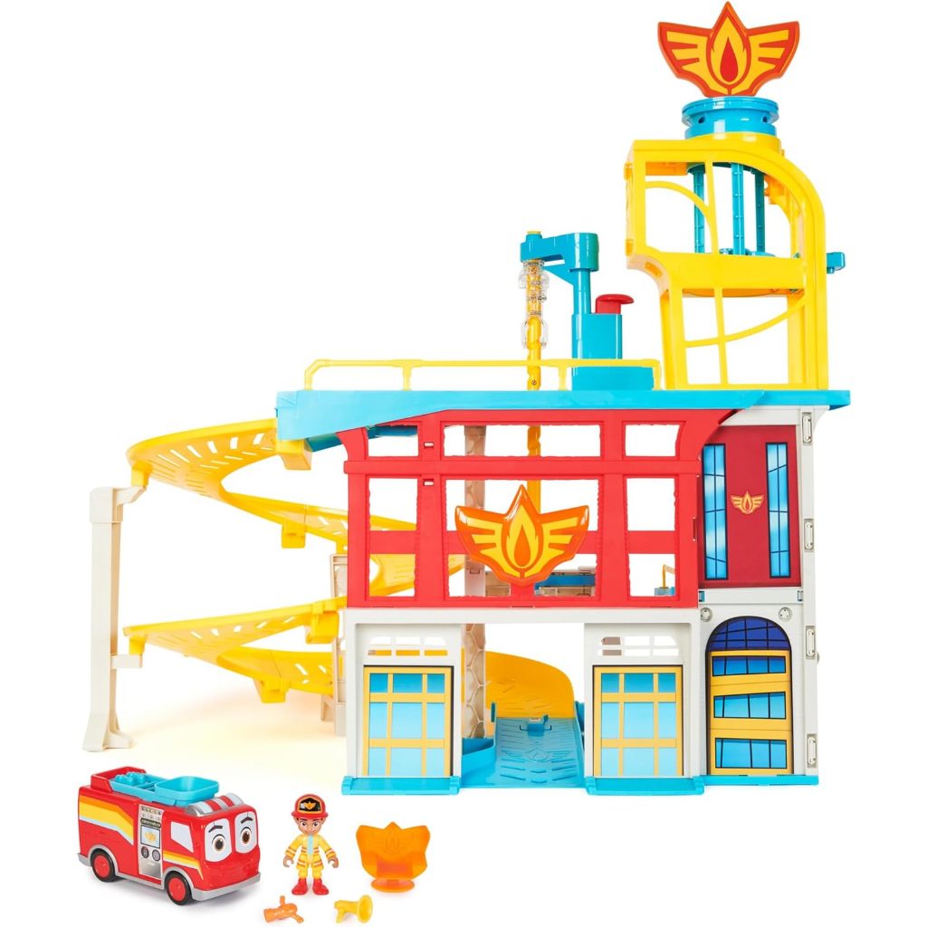 Disney Junior Firebuds HQ Playset with Lights, Sounds, Fire Truck Toy ...