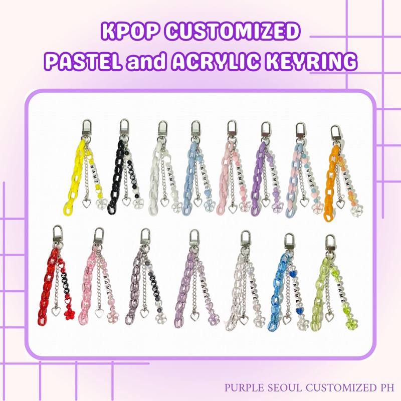 PASTEL & ACRYLIC - KPOP CUSTOMIZED KEYRINGS/KEYCHAIN ONLY | Shopee ...