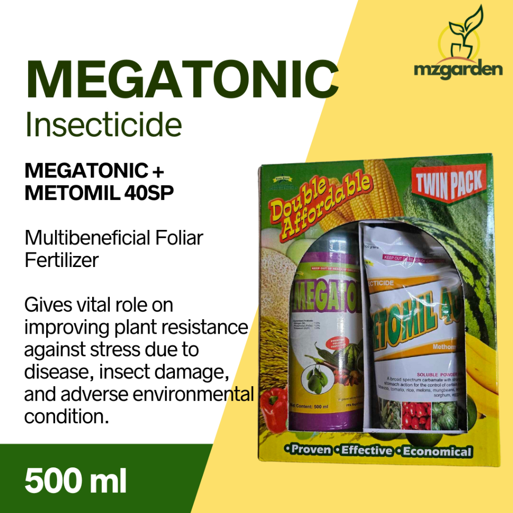 Megatonic Foliar Fertilizer 500ml + Metomil 40SP Insecticide 100grams ...