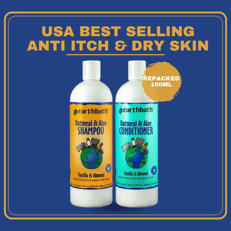 Earthbath, Oatmeal & Aloe, Itchy & Dry Skin Relief, 100ml Repack, Dog