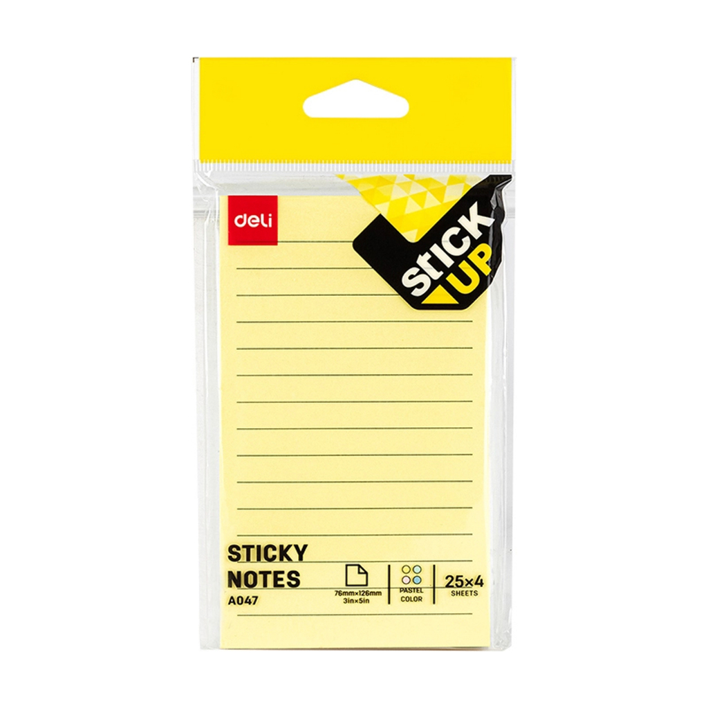 Deli Lined Sticky Notes 3x5 Inches 4 Colors A047 | Shopee Philippines