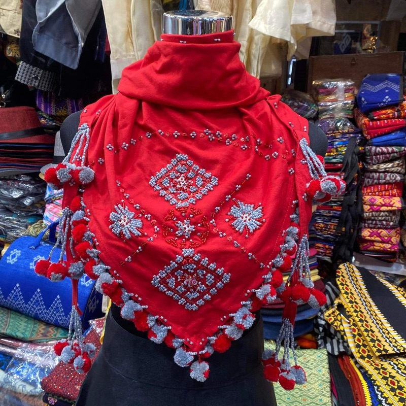 TANGKULO SCARF / Beaded Necklace / Handweave Yakan / Davao Traditional