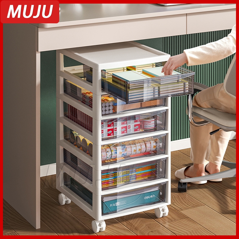 MUJU Paper organizer drawer Office File Storage Cabinet With Wheel ...