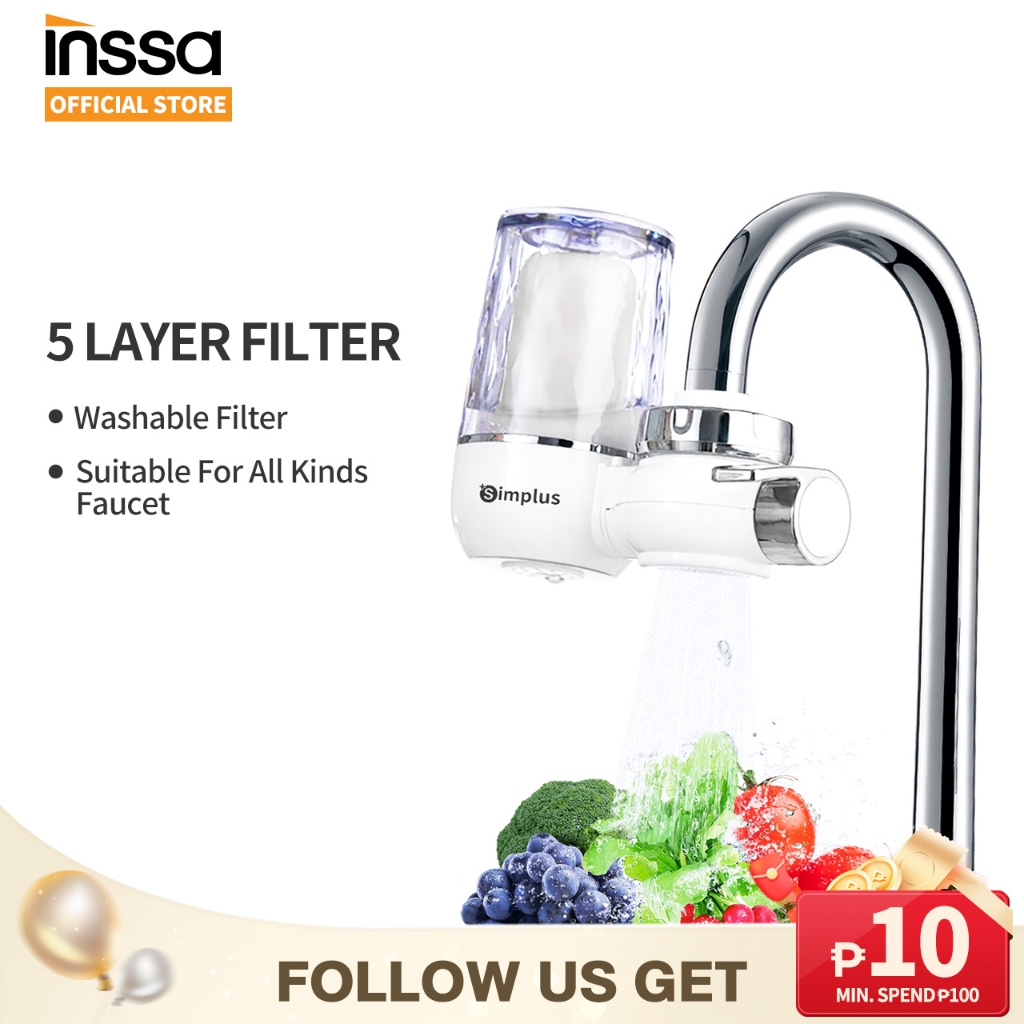 INSSA x Simplus Water Purifier Filter Faucet Mount Water Filtration ...