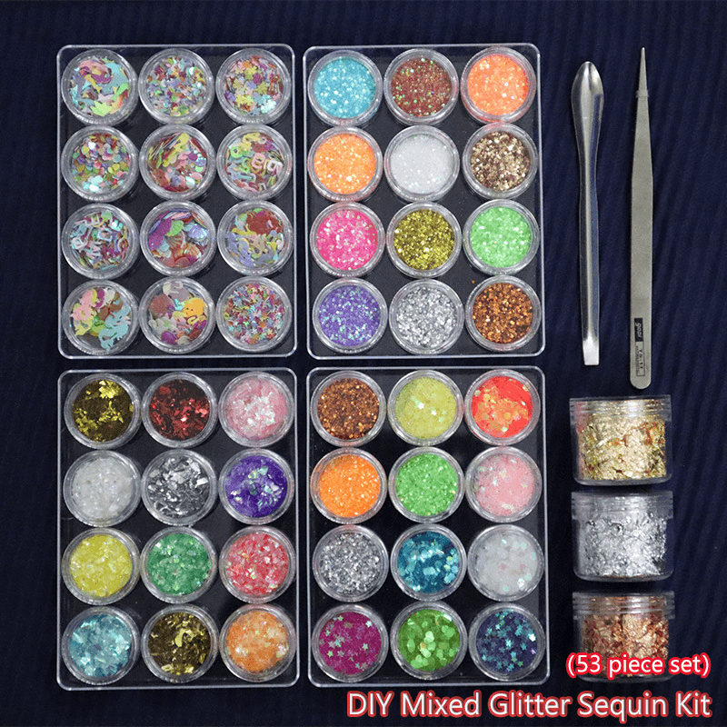 Epoxy resin DIY production tools color filling decoration mixed glitter ...