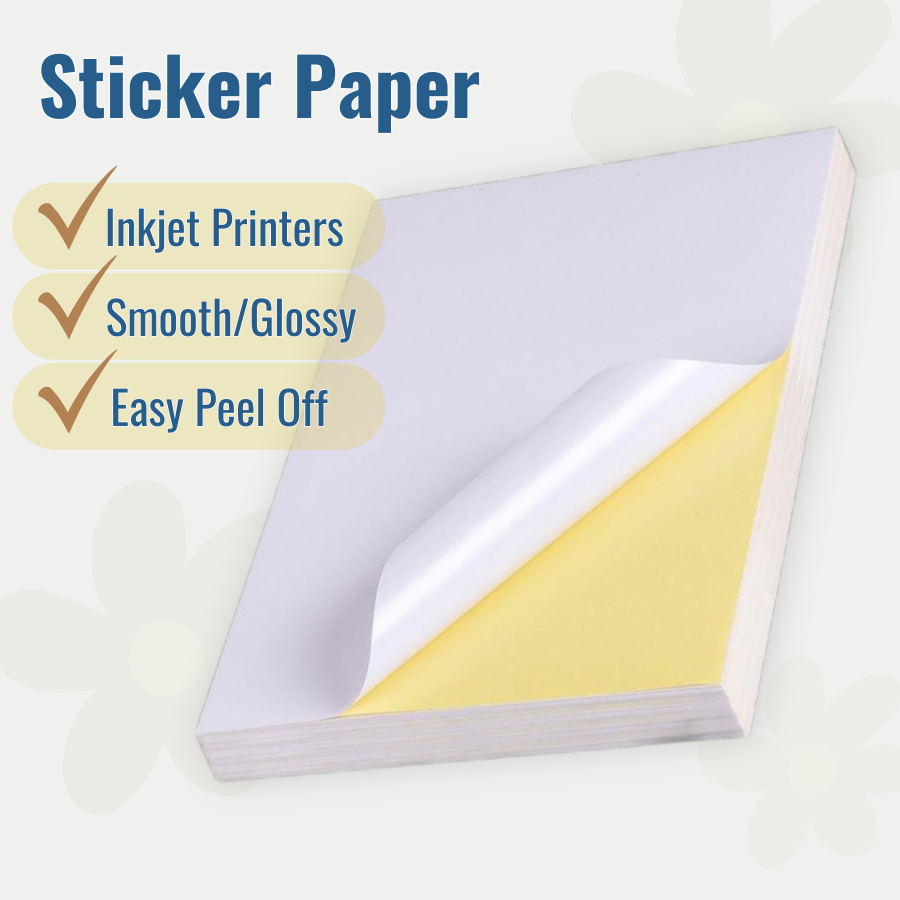 Printable Glossy Sticker Paper 135gsm for laser/Inkjet printers