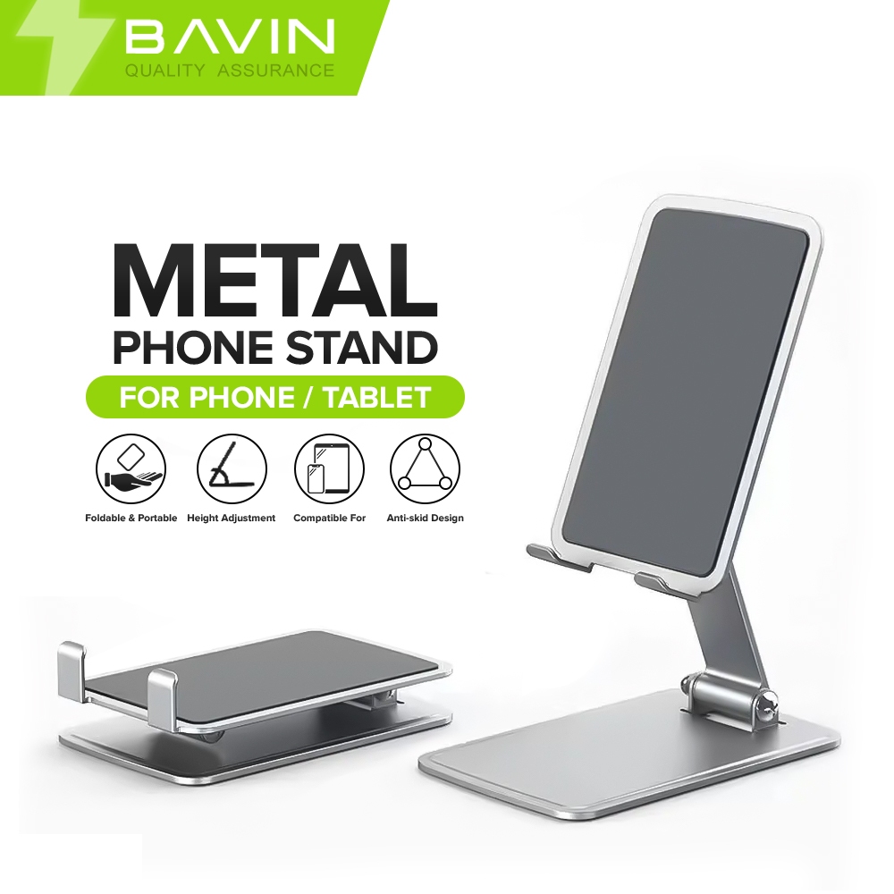 BAVIN PS21 Foldable Phone Stand Universal Tablet Mount Desktop Holder  Adjustable Metal