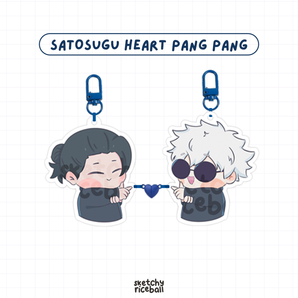 gojo & geto satosugu jjk heart pang pang charms by sketchyriceball ...