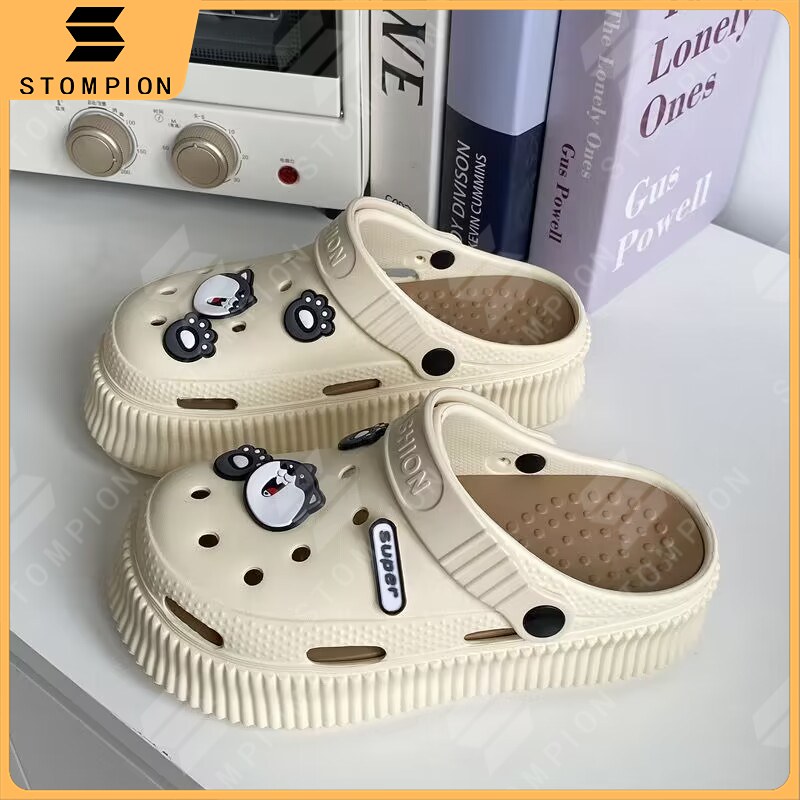 STOMPION Korean Sandals For Women Clogs Shoes Cute Dog Slippers For ...