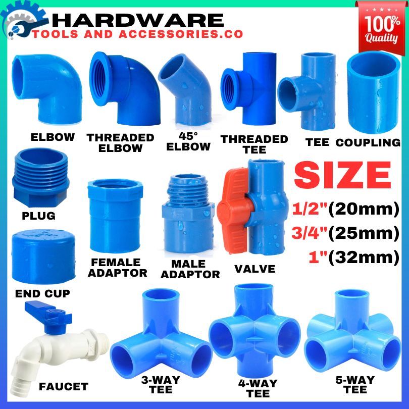 PVC Blue Fittings PVC Blue Pipe Fitting Polybutylene pipes Hardware ...