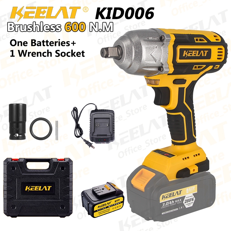 KEEALT 600 N.M Impact Wrench Cordless High Torque 1/4" Impact Gun Heavy