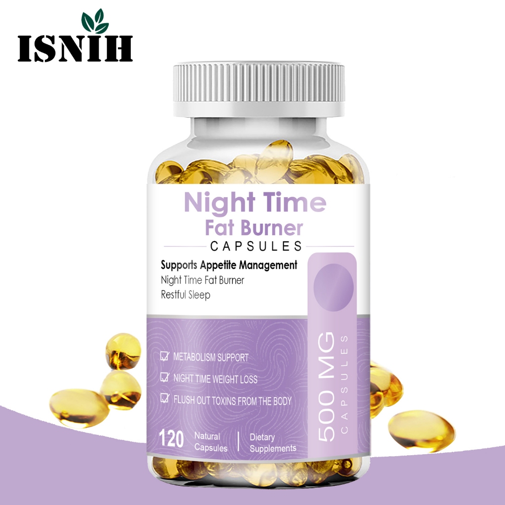 ISNIH Night Time Fat Burner Supplement Appetite Suppressant Detox