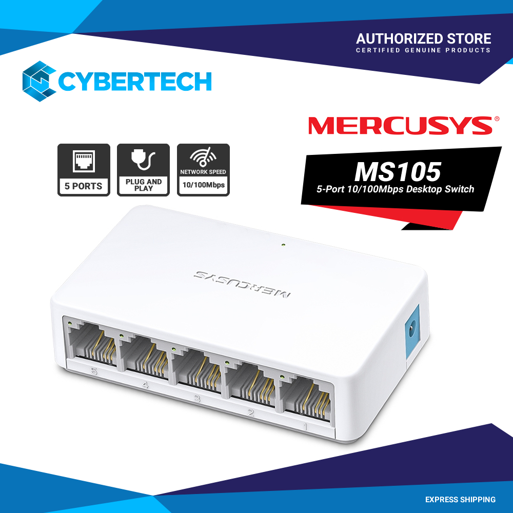 Mercusys MS105 5-Port 10/100Mbps Desktop Switch | Shopee Philippines