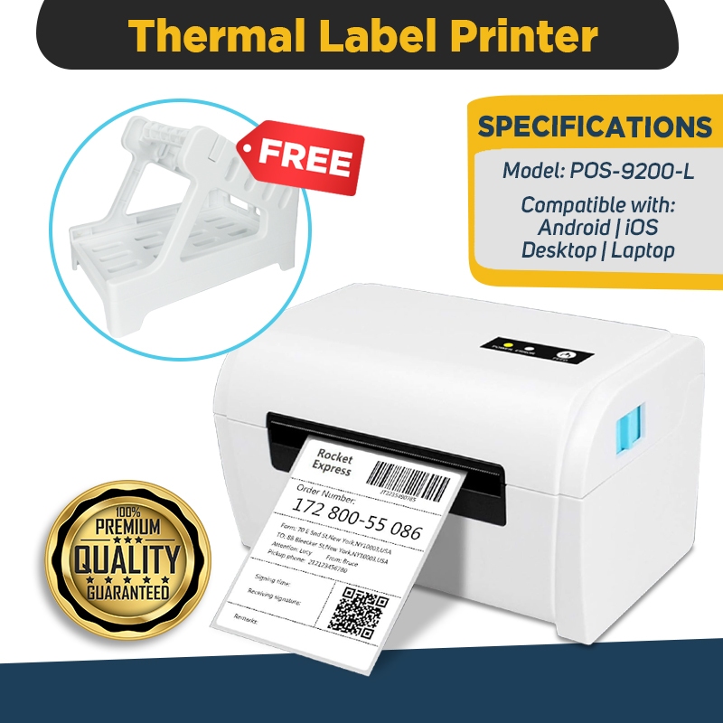 POS9200L USB + Bluetooth Waybill Thermal Label Printer A6 (FREE Label