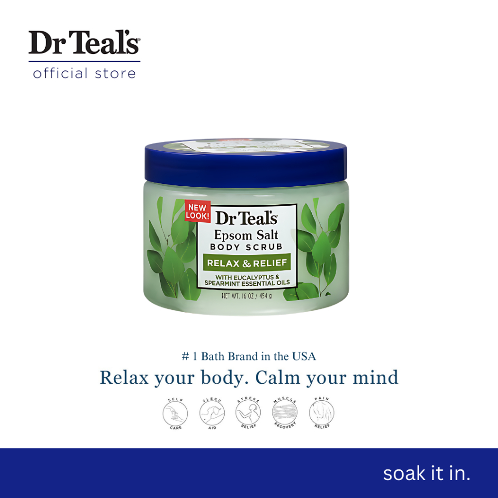 Dr Teals Exfoliate And Epsom Salt Body Scrub With Eucalyptus And Spearmint 454g Shopee 6634