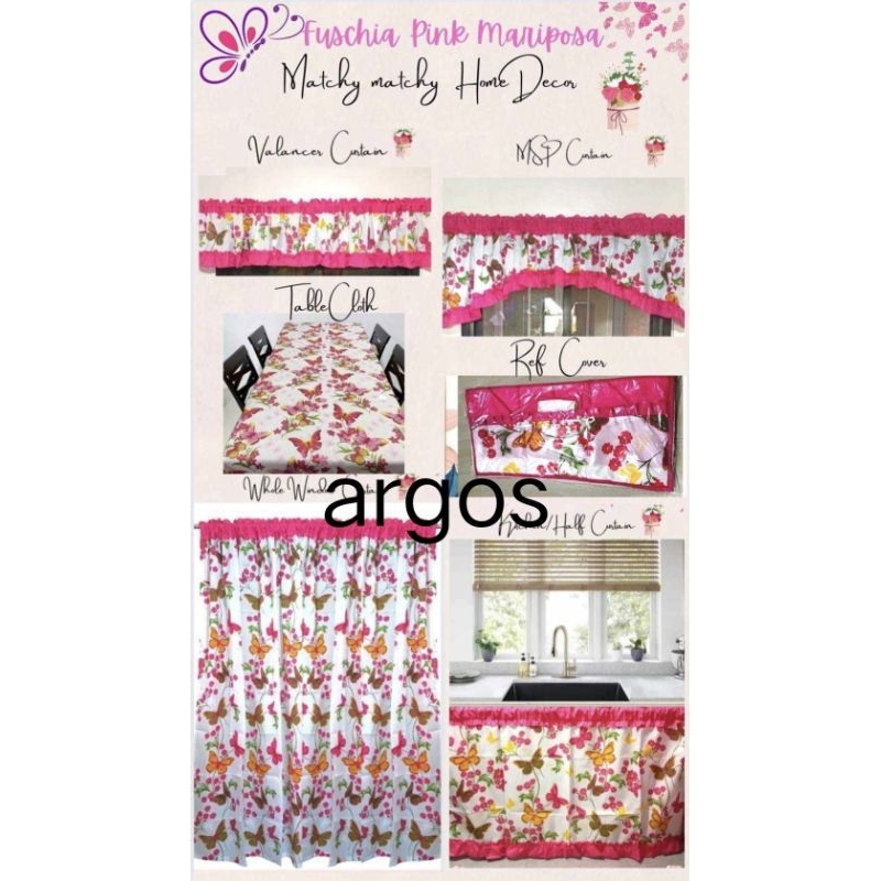 argos mariposa pink design curtain for window kitchen sink and ref ...