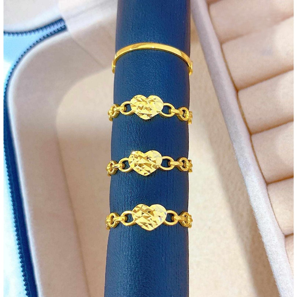 PINK BOX 18k Saudi gold ring | Shopee Philippines