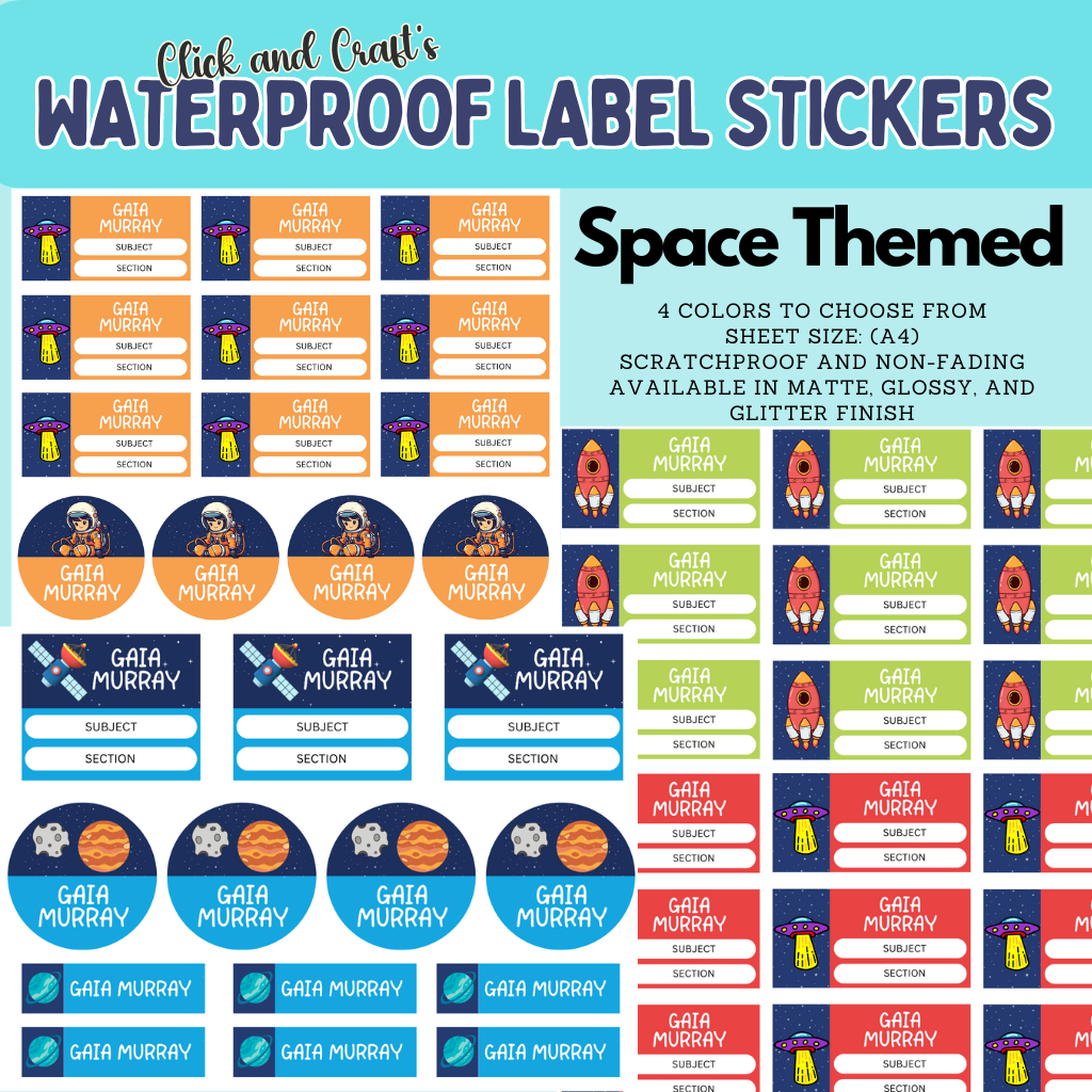 Space Themed Waterproof Label Stickers | Shopee Philippines