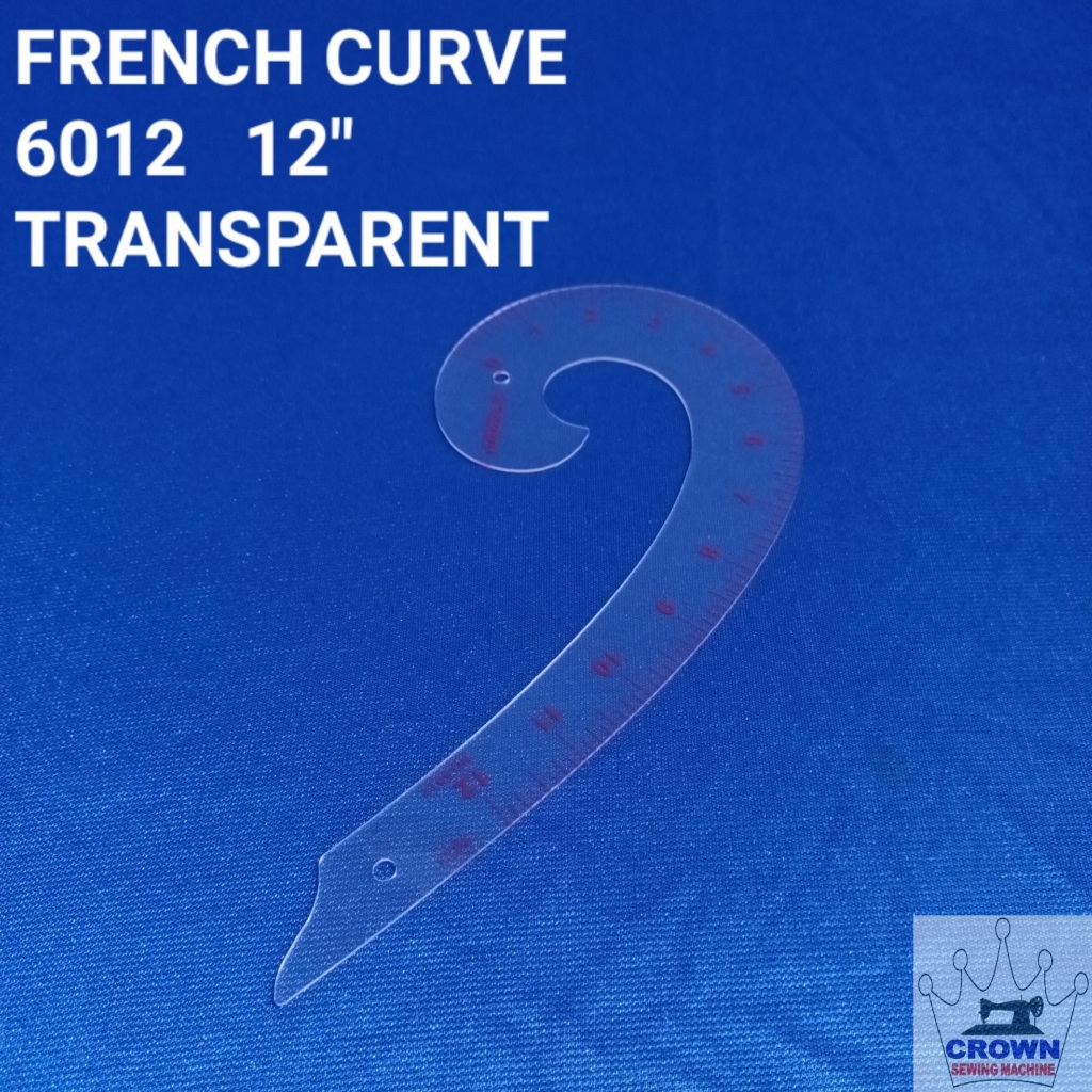 CROWN 6012 FRENCH CURVE RULER (TRANSPARENT PLASTIC) (12 INCHES ...