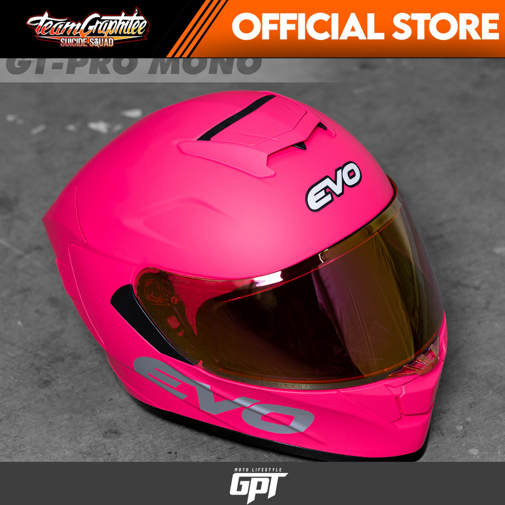 EVO HELMET GT PRO MONO MATTE FUCHSIA FULL FACE DUAL VISOR WITH FREE ...