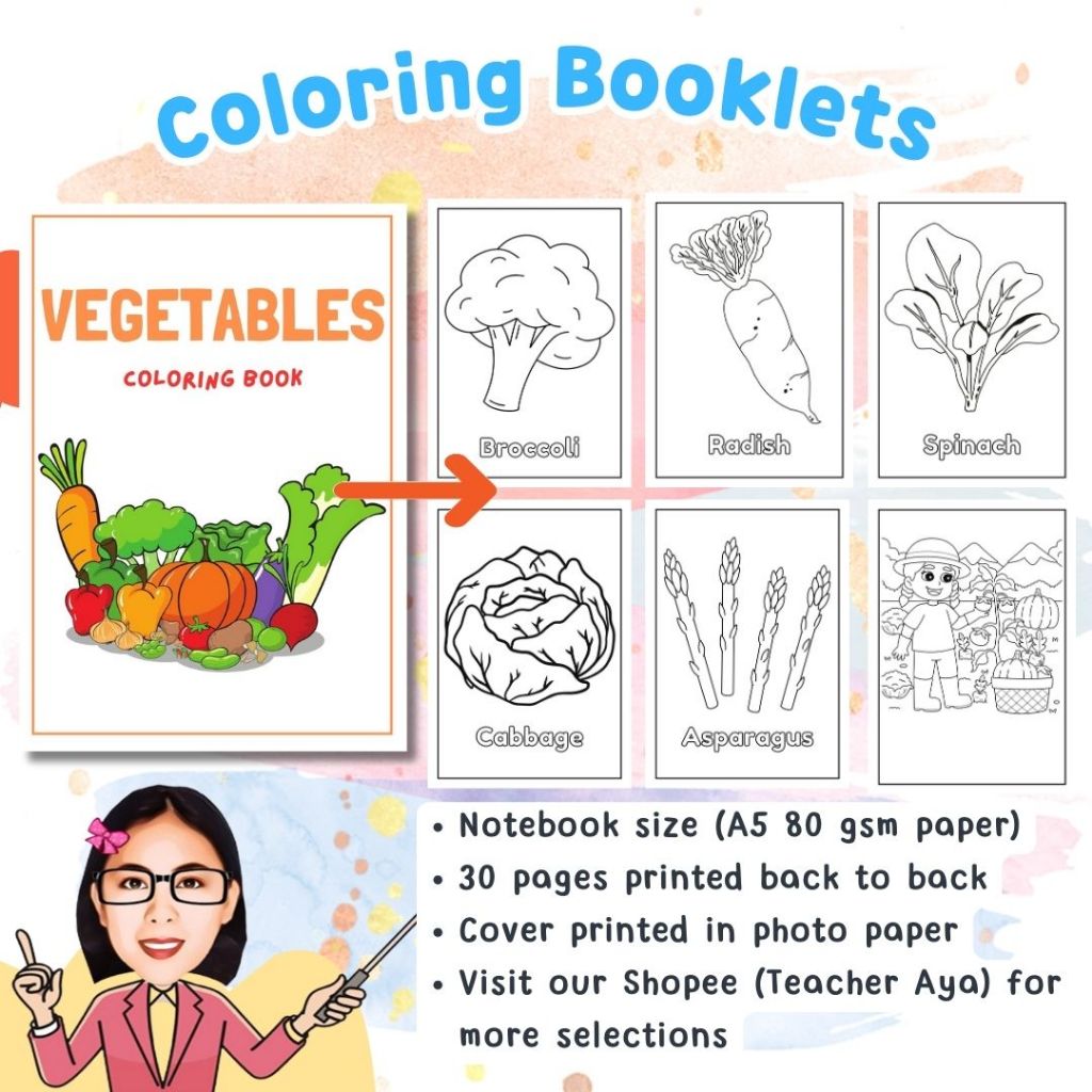 Vegetables Coloring Booklets for kids | Shopee Philippines