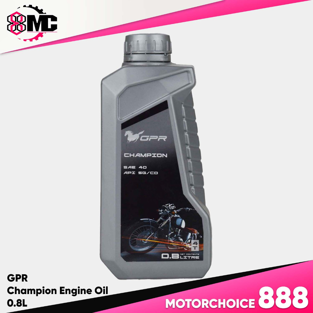 GPR CHAMPION OIL 0.8 Ltrs (SAE 40 API SG/CD) MotorChoice 888 | Shopee ...