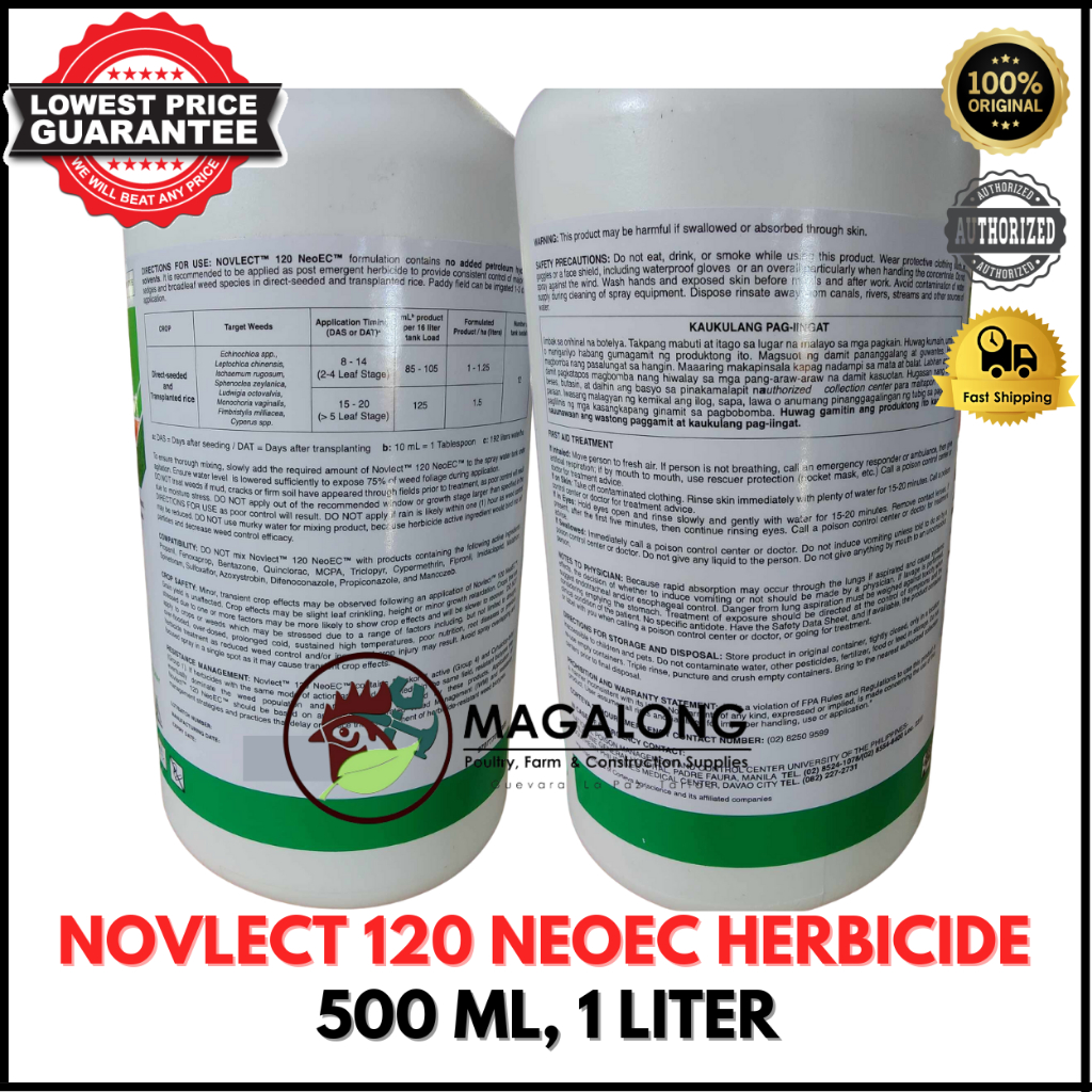 NOVLECT 120 NEOEC HEBRICIDE - 500 ML, 1 LITER | Shopee Philippines